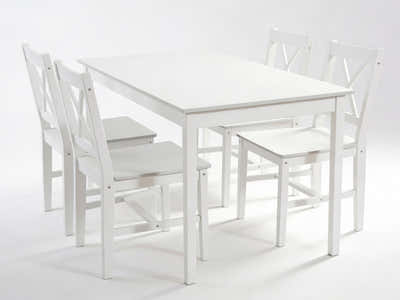Ajax 5-Piece Dining Set - White