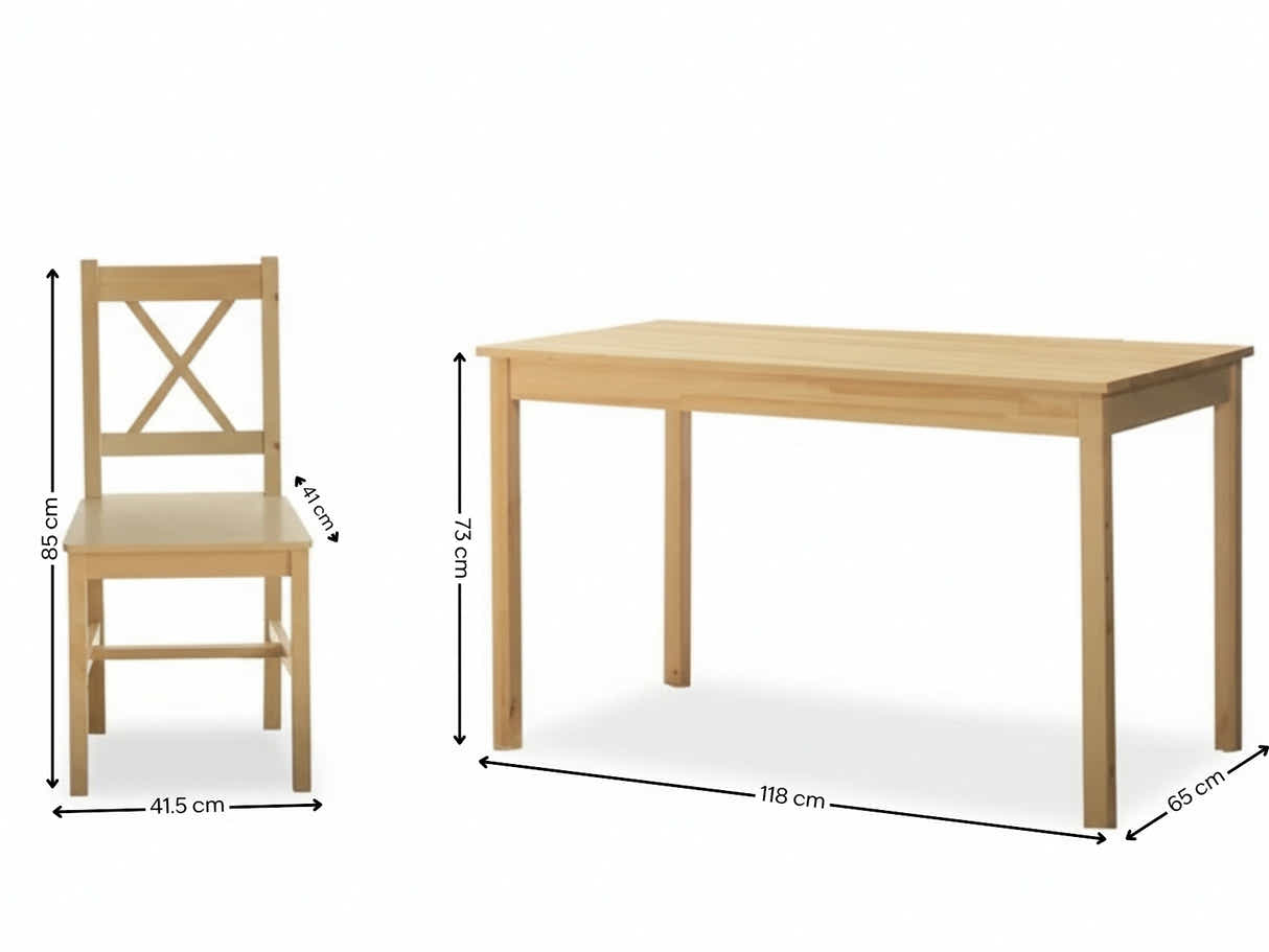 Ajax 5-Piece Dining Set - Natural Wood
