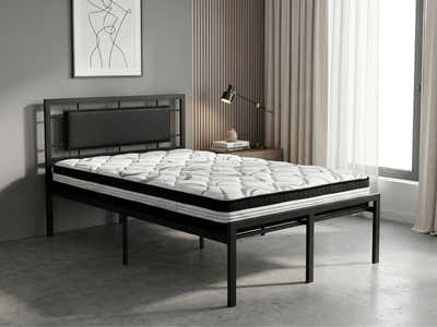 Dakota Metal Bed Frame & L30 Mattress - King Single