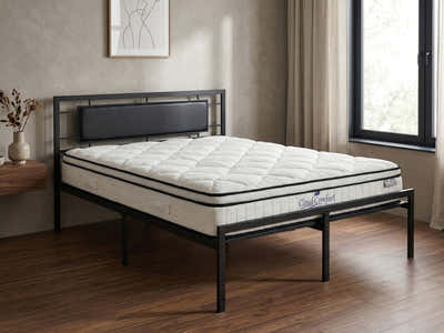 Dakota Metal Bed Frame & Boucle22 Mattress - Double