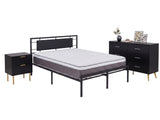 Stylish Guest Room Combo - Bed, Mattress, Bedside & Cabinet
