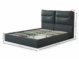 Greta PU Bed Frame Dark Grey - Queen