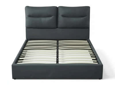 Greta PU Bed Frame Dark Grey - Queen