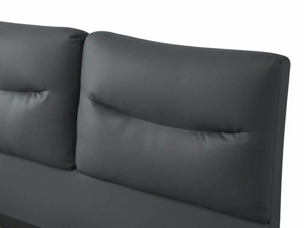 Greta PU Bed Frame Dark Grey - Queen
