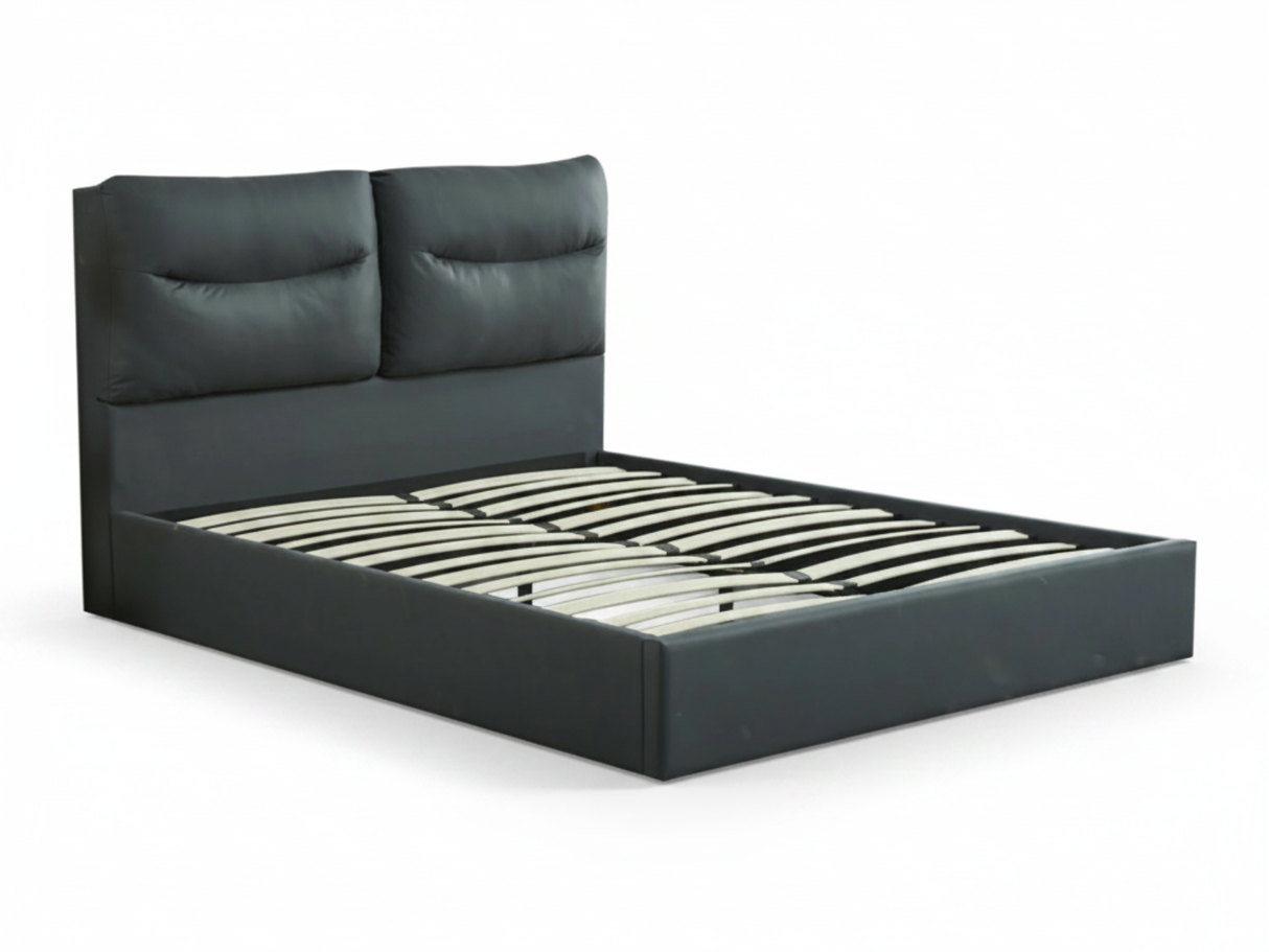 Greta PU Bed Frame Dark Grey - Queen