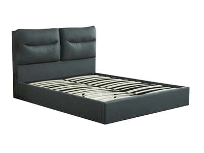 Greta PU Bed Frame Dark Grey - Queen