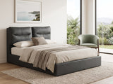 Greta PU Bed Frame Dark Grey - Queen