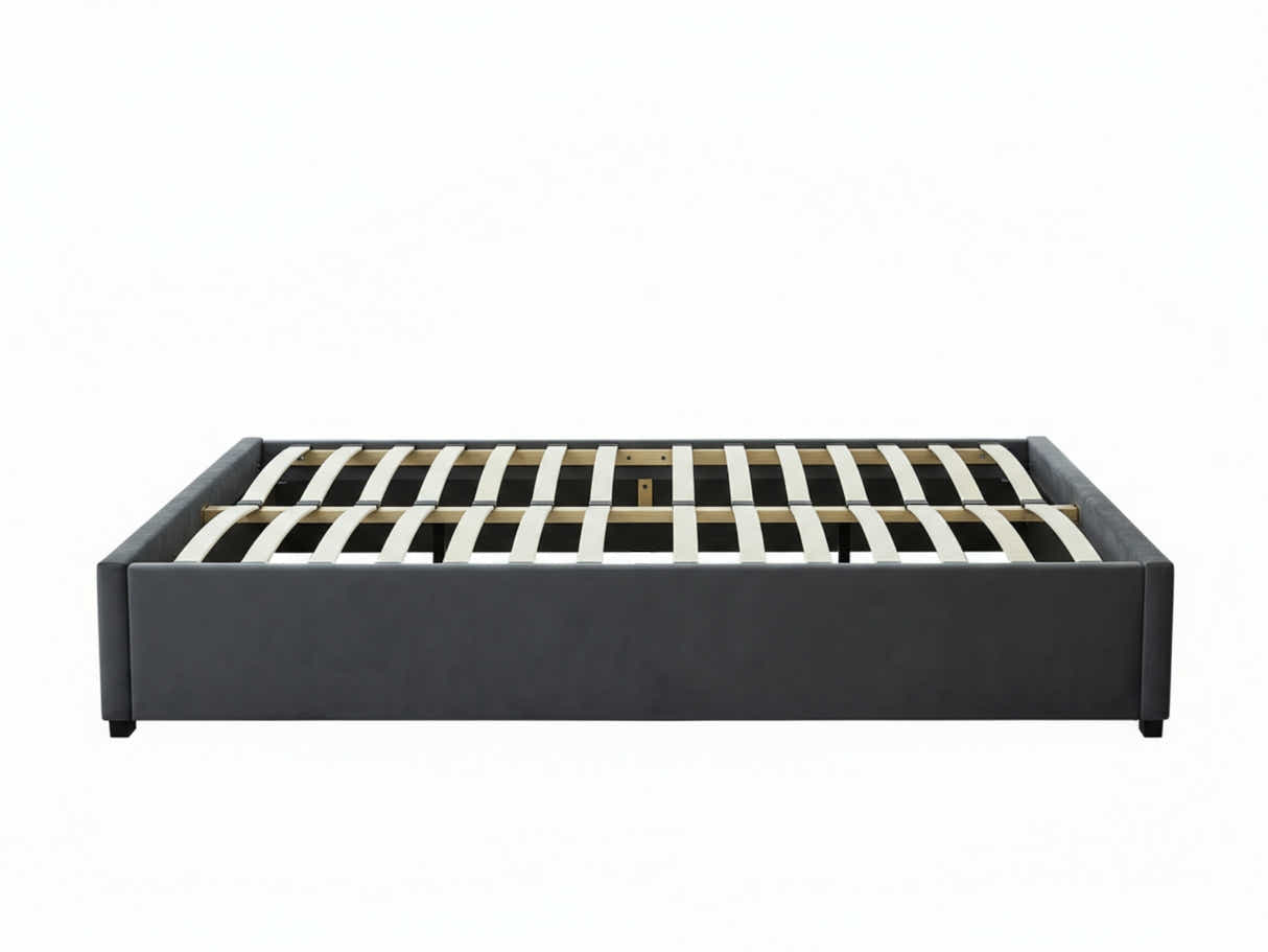 Keetsa Velvet Bed Frame Dark Grey - Queen