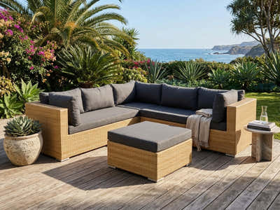 Rimini 4-Piece Lounge Set - Sand + Grey