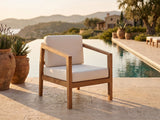Jason Single Seater Teak Wood Outdoor Chair – Cream
