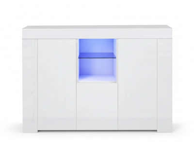 Anshos Storage Cabinet with LED Light - White