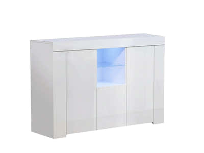 Anshos Storage Cabinet with LED Light - White