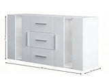 Anshos White Sideboard with LED Light - 135 cm