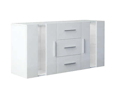 Anshos White Sideboard with LED Light - 135 cm