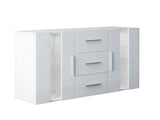 Anshos White Sideboard with LED Light - 135 cm