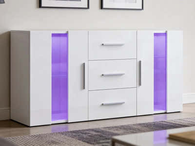 Anshos White Sideboard with LED Light - 135 cm
