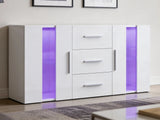 Anshos White Sideboard with LED Light - 135 cm