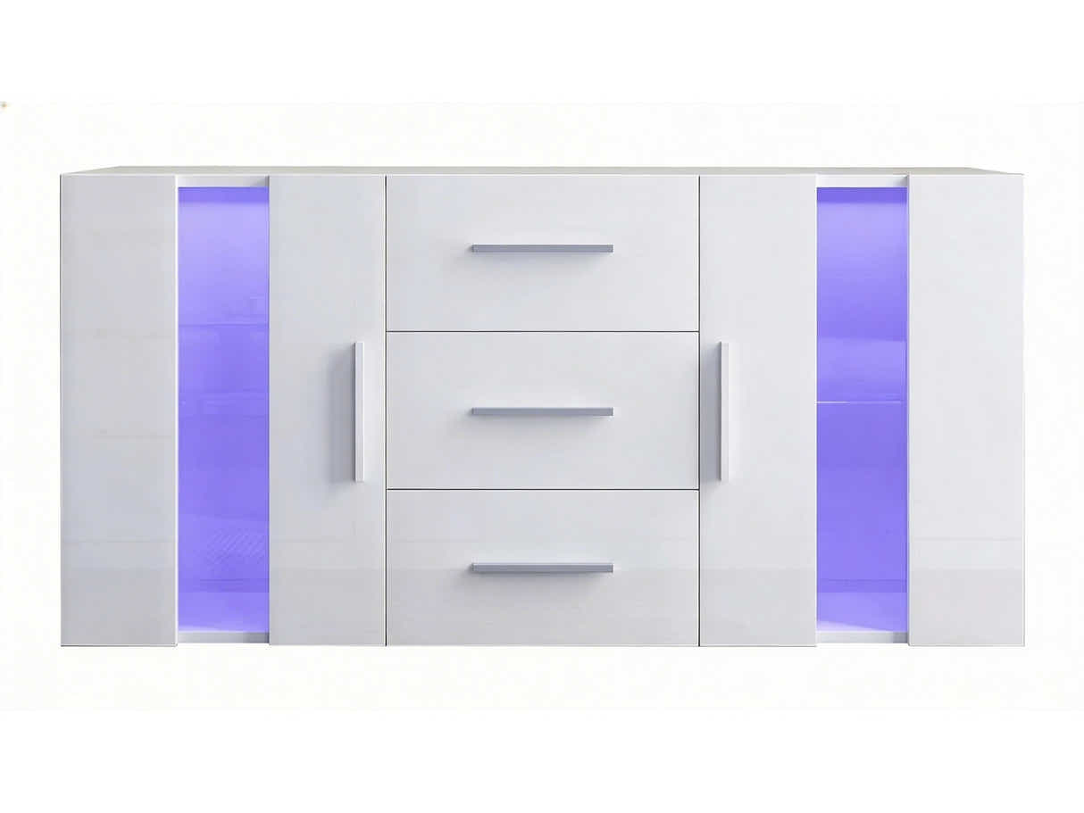 Anshos White Sideboard with LED Light - 135 cm