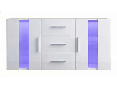 Anshos White Sideboard with LED Light - 135 cm