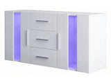 Anshos White Sideboard with LED Light - 135 cm