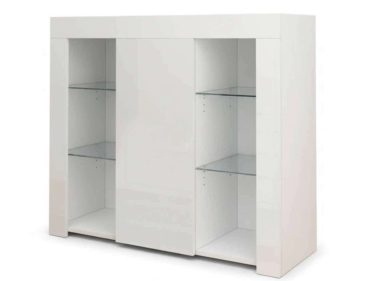 Anshos Side Cabinet with LED Light - White