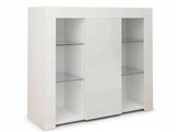 Anshos Side Cabinet with LED Light - White
