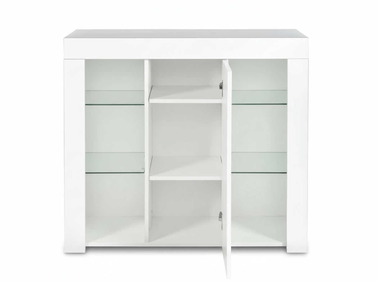 Anshos Side Cabinet with LED Light - White