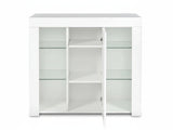 Anshos Side Cabinet with LED Light - White