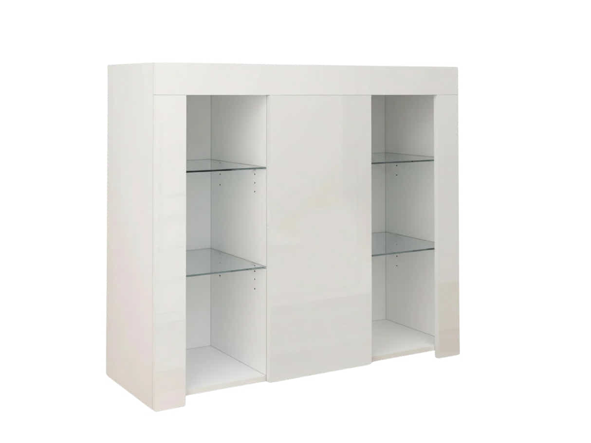 Anshos Side Cabinet with LED Light - White