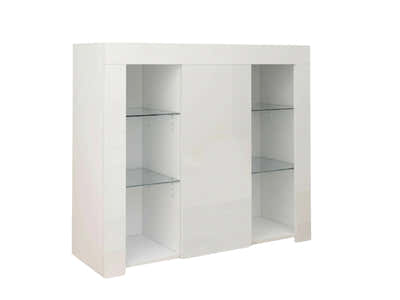 Anshos Side Cabinet with LED Light - White