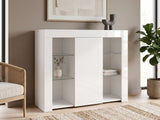 Anshos Side Cabinet with LED Light - White