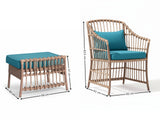 Madalena 4-Piece Patio Set With Stool