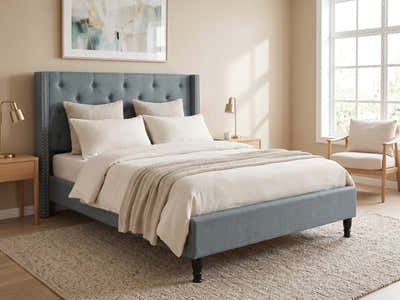 New Lisbeth Bed Frame Blue - Double