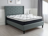 New Lisbeth Bed Frame Blue & Euro Top Mattress J32 - Double