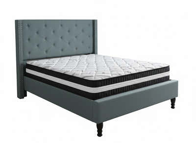 New Lisbeth Bed Frame Blue &  L30 Mattress - Double
