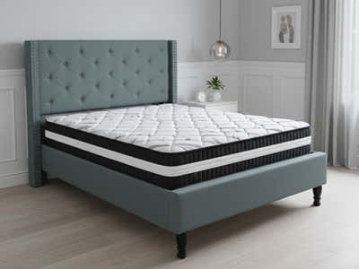 New Lisbeth Bed Frame Blue &  L30 Mattress - Double