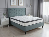 New Lisbeth Bed Frame Blue & Euro Top Memory Foam Mattress GEL30 - Double
