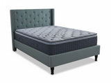 New Lisbeth Bed Frame Blue & Euro Top Mattress B34 - Double