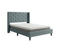 New Lisbeth Bed Frame Blue & MEM23 Mattress - Double