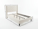 New Lisbeth Bed Frame Beige - Double