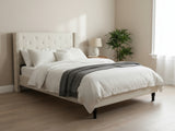 New Lisbeth Bed Frame Beige - Double