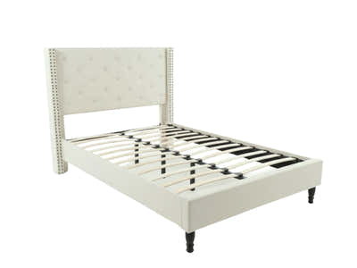 New Lisbeth Bed Frame Beige - Double