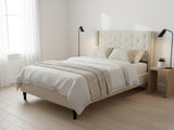 New Lisbeth Bed Frame Beige - Double