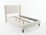 New Lisbeth Bed Frame Beige - Double