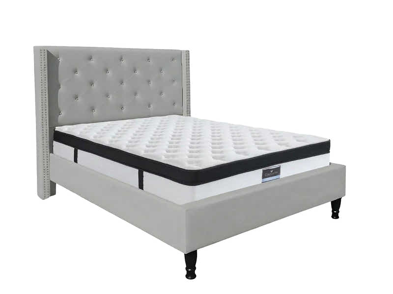 New Lisbeth Bed Frame Grey & G31 Mattress - Double