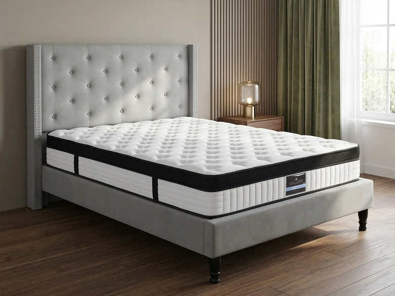 New Lisbeth Bed Frame Grey & G31 Mattress - Double