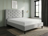 New Lisbeth Bed Frame Grey & Bon15 Mattress - Double