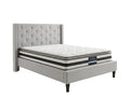 New Lisbeth Bed Frame Grey & Bon21 Mattress - Double