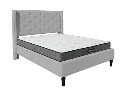 New Lisbeth Bed Frame Grey & Xclusive X20 Mattress - Double