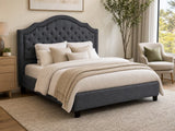 Palmas Linen Headboard Grey - Double